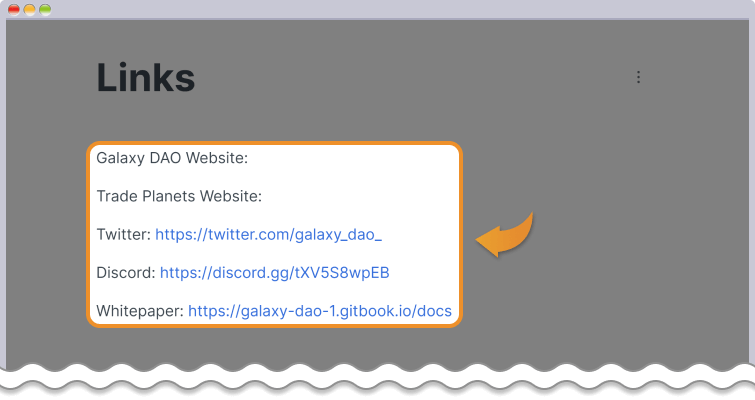 GalaxyDAO ホワイトペーパーリンクページ