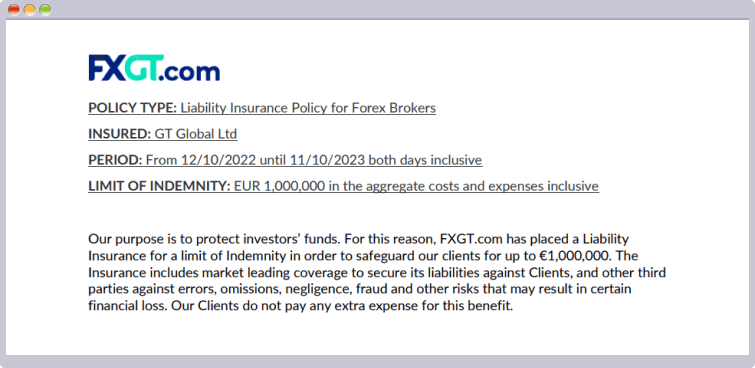 FXGTの加入する保険