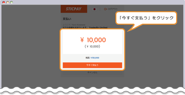 XM STICPAY 決済ページ
