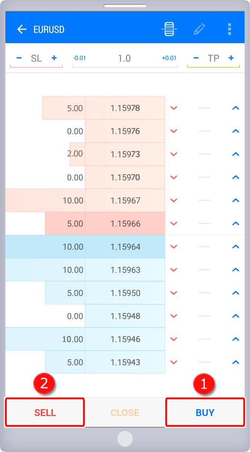 板情報画面 注文設定