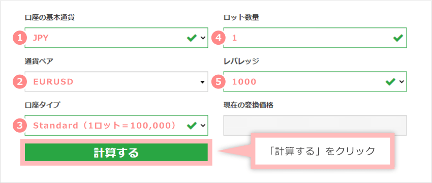 必要事項の入力