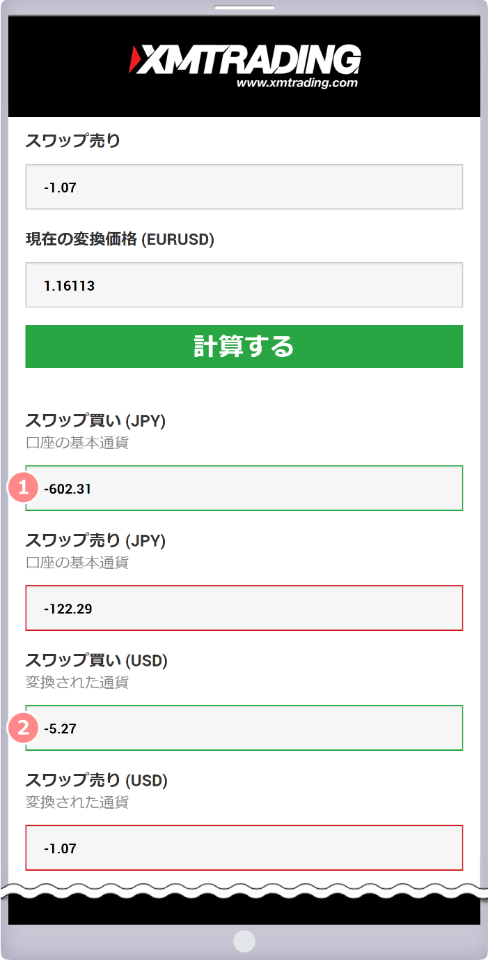 計算結果の表示